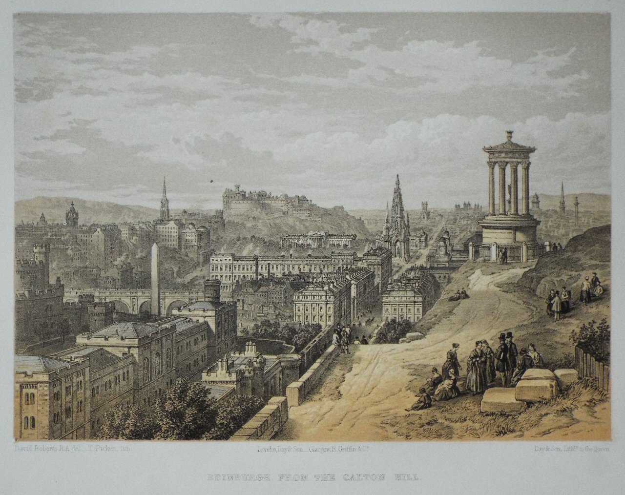 Lithograph - Edinburgh from the Calton Hill. - Picken